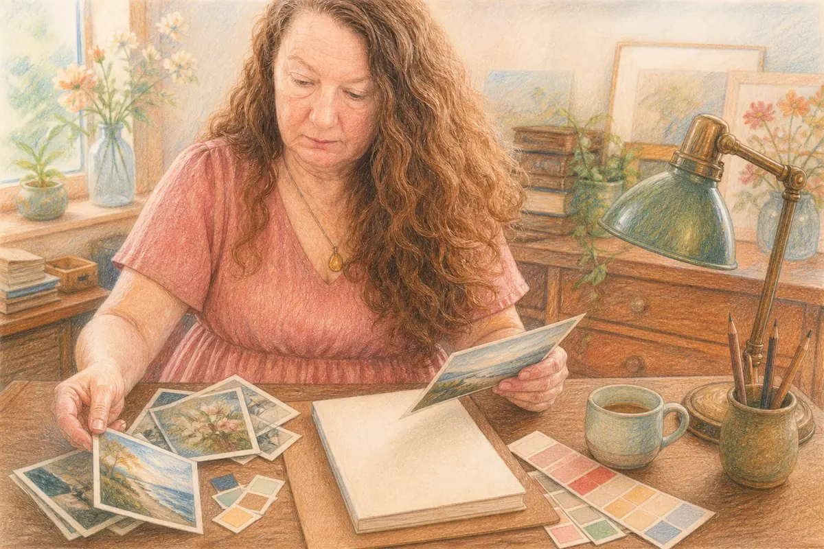 Colored-pencil illustration for “Do you make your own covers?”