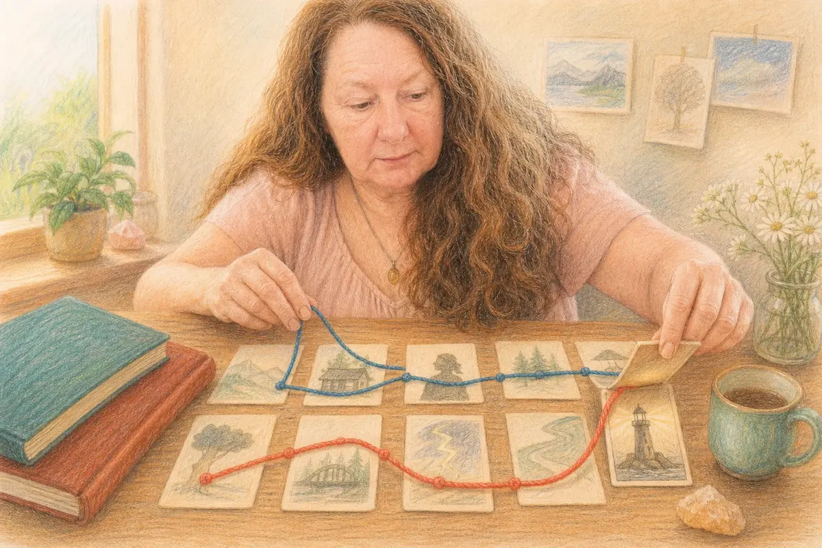 Colored-pencil illustration for “How to Write Stories with a Twist”
