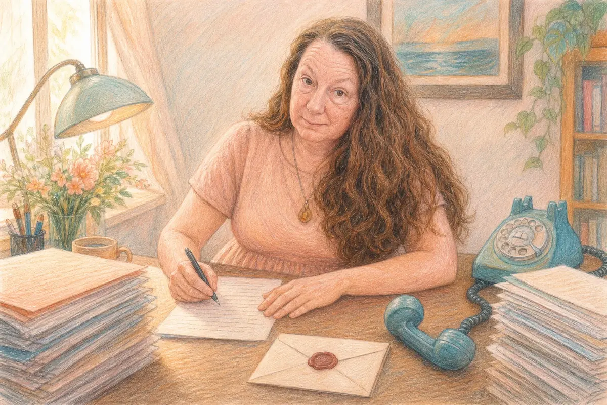 Colored-pencil illustration for “I made Bob Bly angry”
