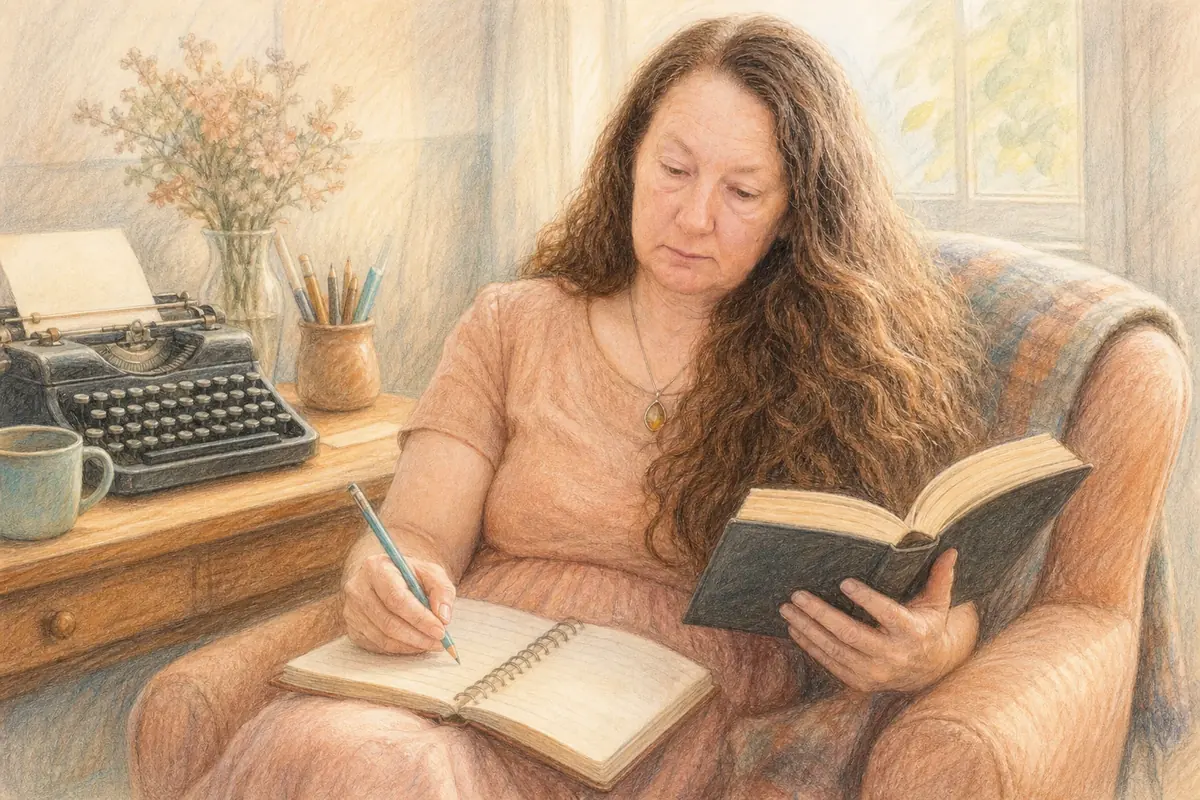 Colored-pencil illustration for “Stephen King On Writing”