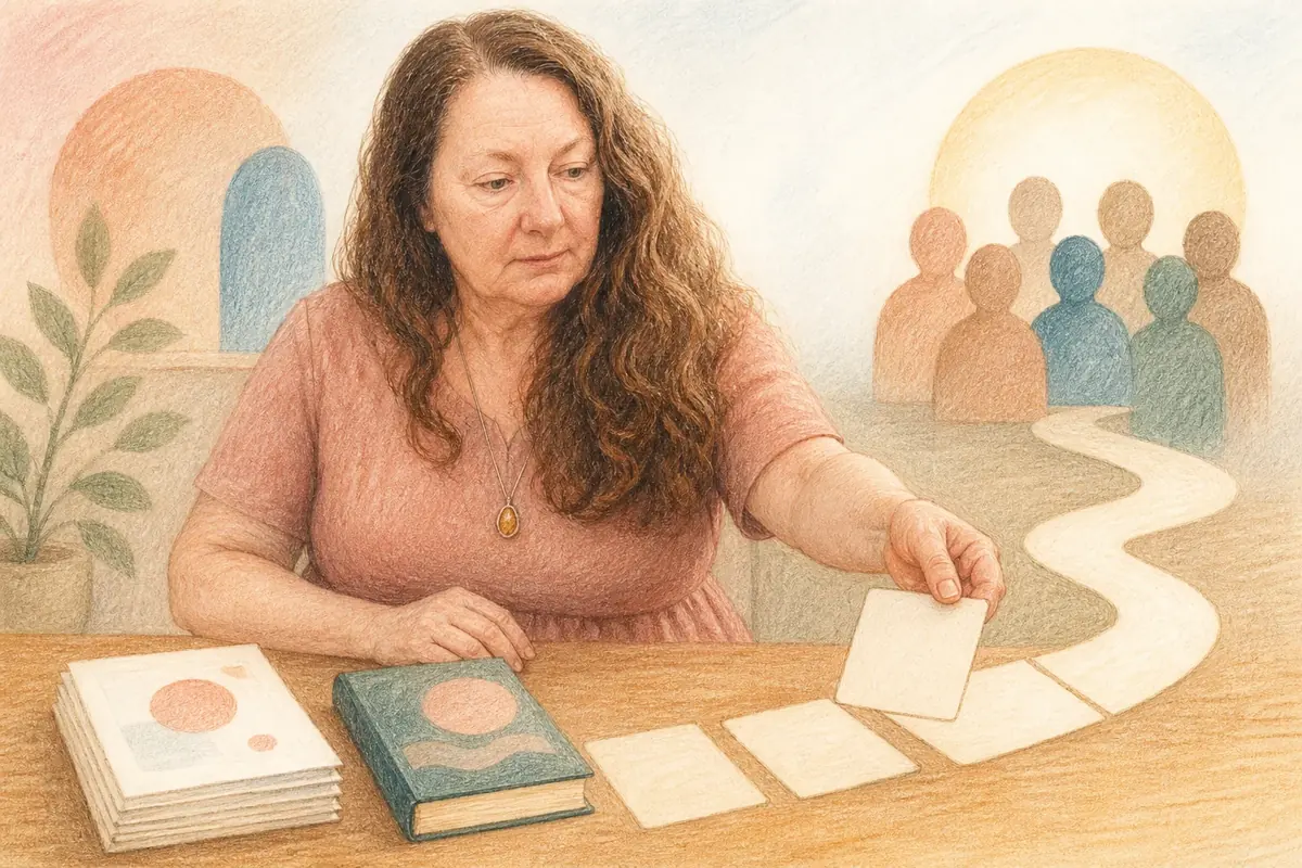 Colored-pencil illustration for “What is your next step?”
